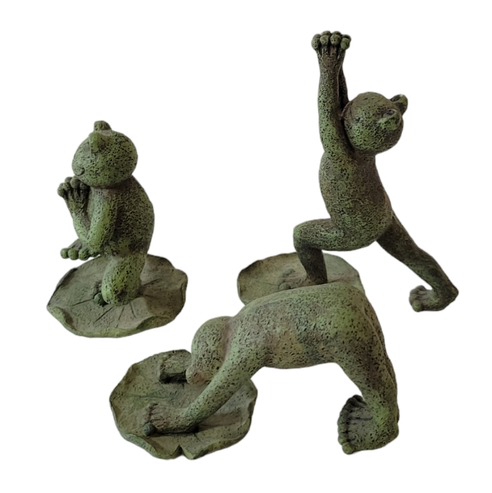 Yoga Frog Lily Pad Set Of 3 - Picture 2 of 14